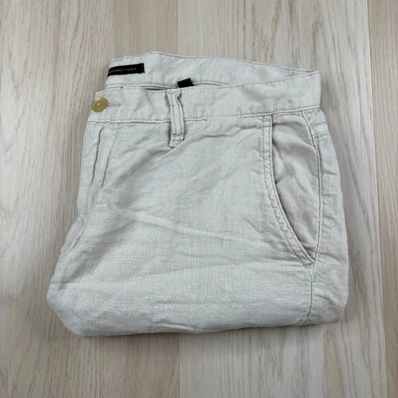 John Varvatos Shorts Mens Size 36 Beige Tan Flat Front Adult Casual Preppy - Picture 1 of 11